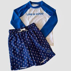 Boys Life Is Good Swim Trunks & Rashguard, Size 6